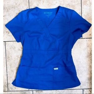 Medium royal blue greys anatomy scrub top